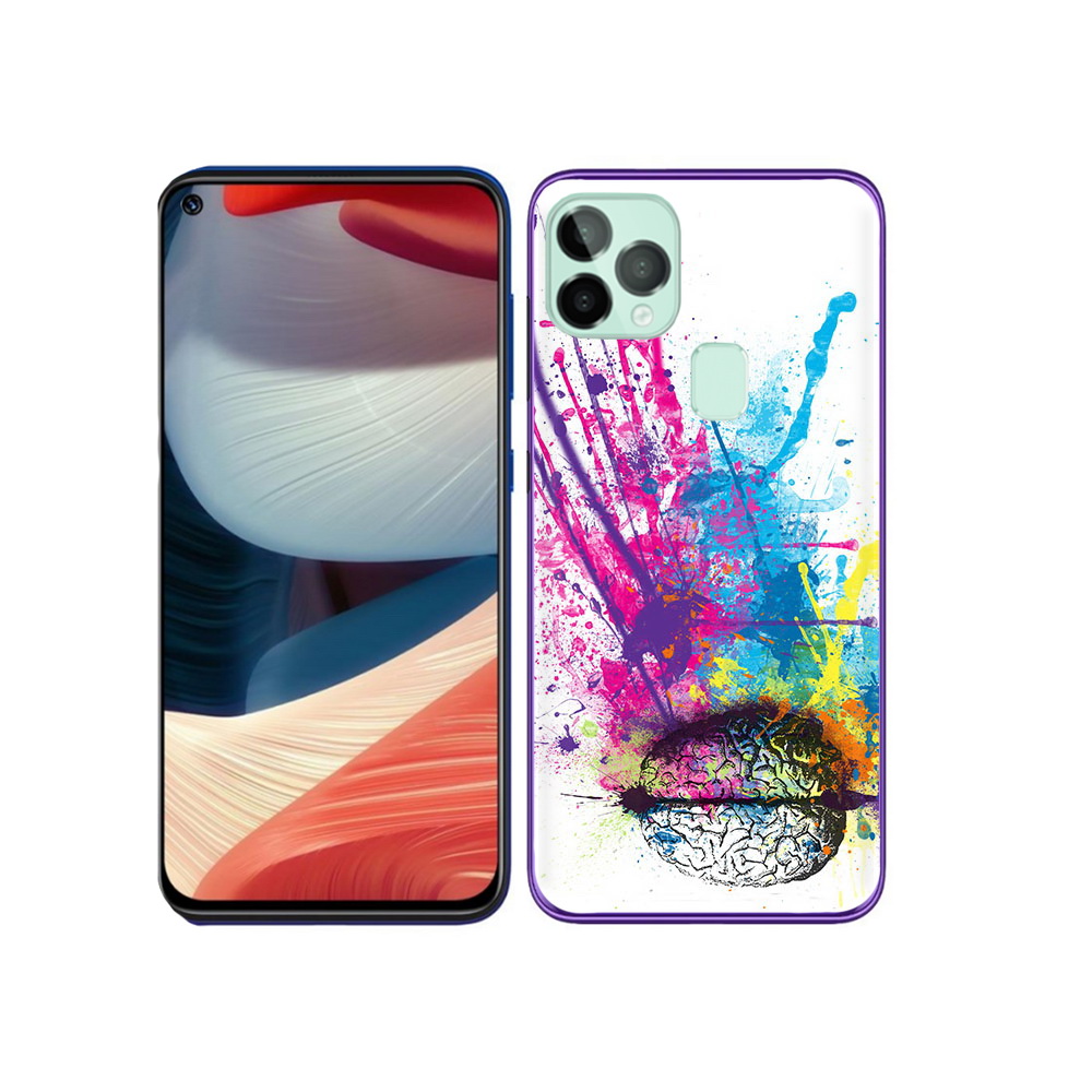 

Чехол MyPads Tocco для Oukitel C22 яркий красочный мозг, Прозрачный, Tocco