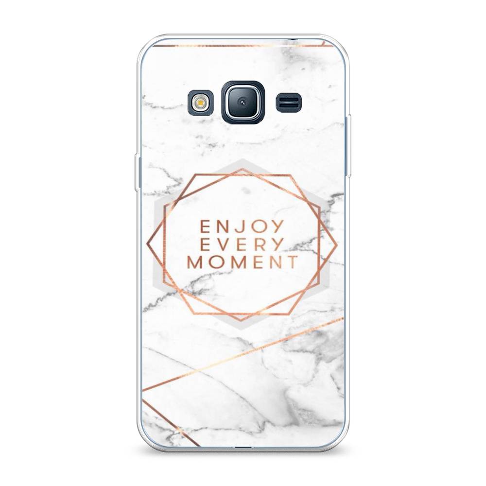 

Чехол Awog на Samsung Galaxy J3 2016 / Самсунг J3 2016 "Enjoy every moment мрамор", Белый;розовый;серый, 22450-7