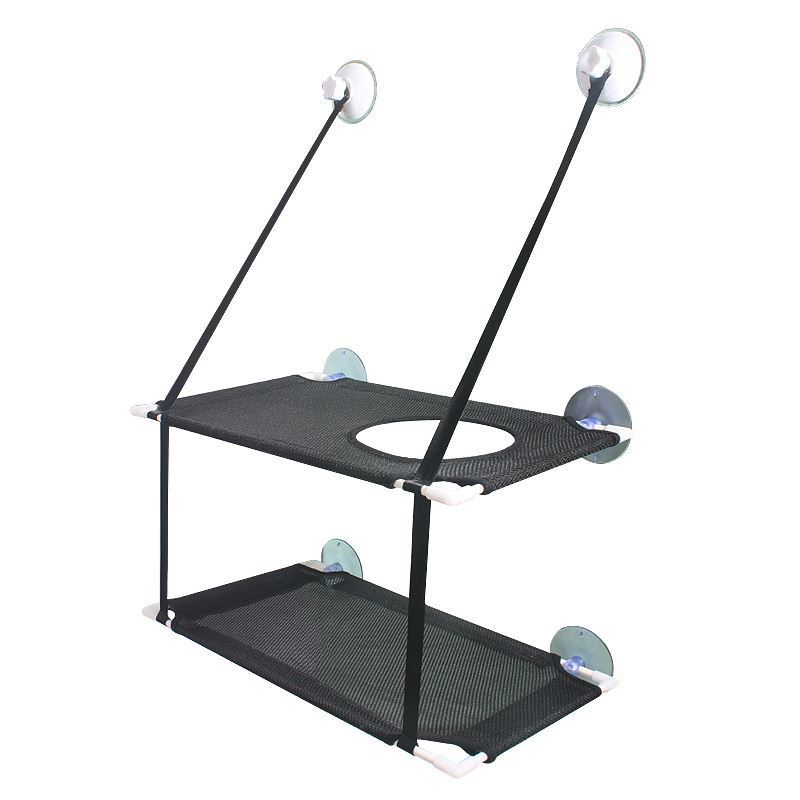 

Гамак для кошек на окно 2-х ярусный, Bentfores, 50 х 11 см, черный, Гамак для кошек на окно 2-х ярусный