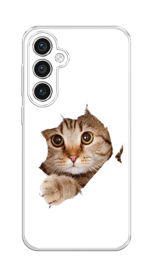

Чехол на Samsung Galaxy S23 FE 5G "Кот и бумага", Белый;коричневый, 2108450-1