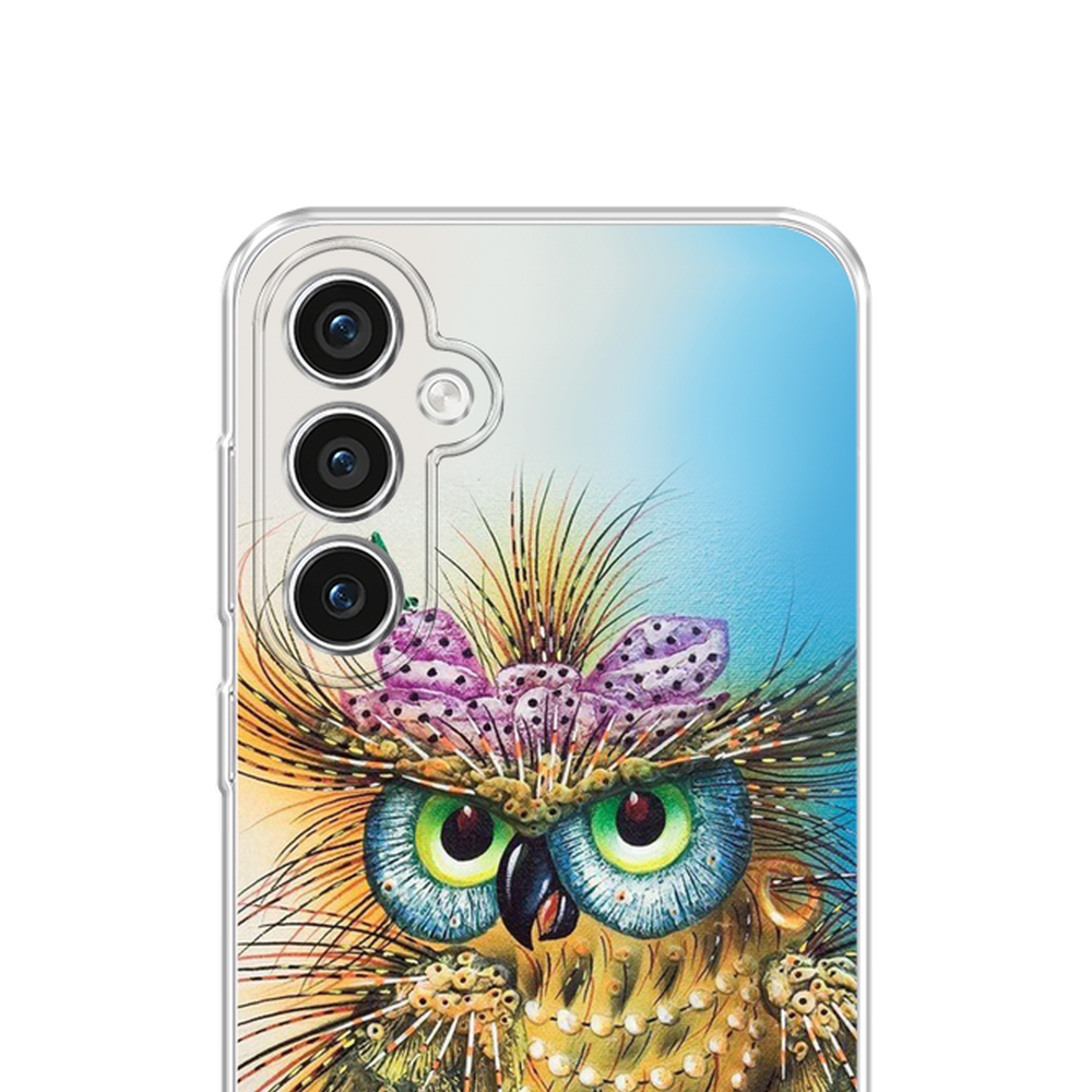 

Чехол на Samsung Galaxy S23 FE 5G "Модная сова", Коричневый;голубой, 2108450-1