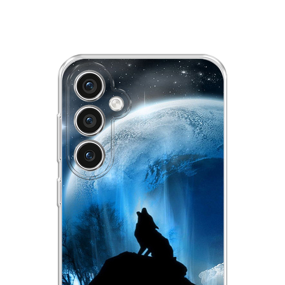 

Чехол на Samsung Galaxy S23 FE 5G "Волк 2", Синий;черный;белый, 2108450-1