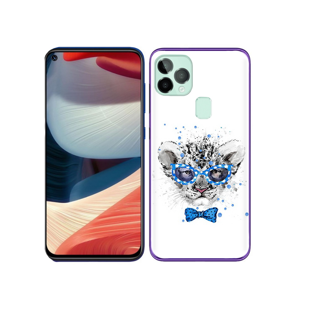 

Чехол MyPads Tocco для Oukitel C22 тигренок с бабочкой, Прозрачный, Tocco