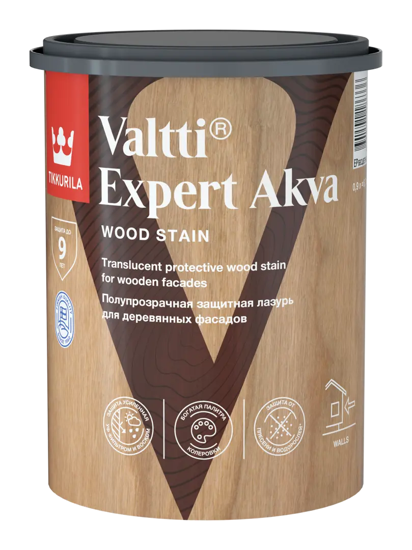 Антисептик защитно-декоративный Tikkurila Valtti Expert Akva сосна полуматовый 0.9 л
