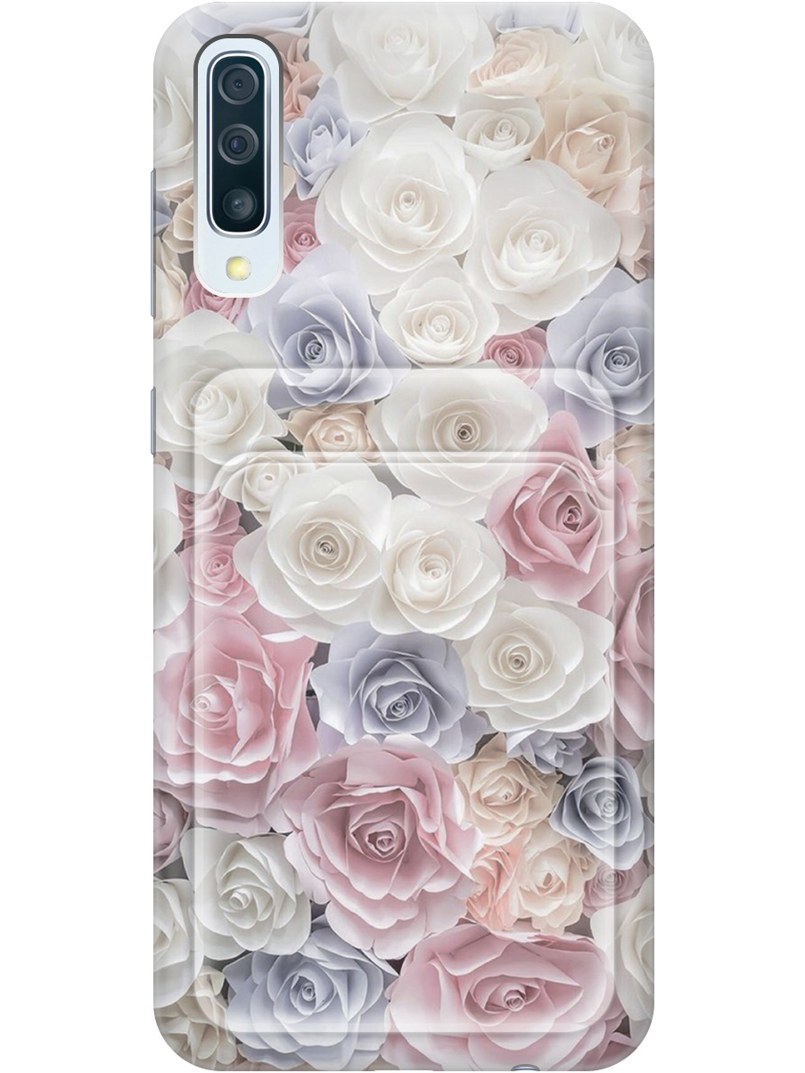 

Силиконовый чехол на Samsung Galaxy A50 / A50s / A30s с рисунком "Пастельные розы", Белый;розовый;серый, 20012045