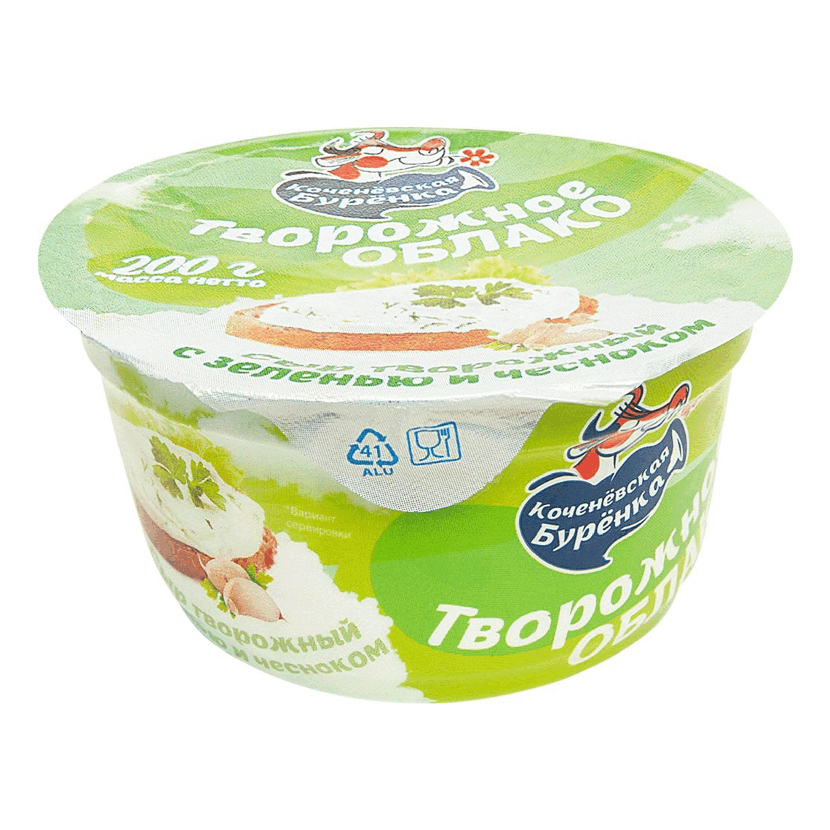 

Творожный сыр Коченевская буренка с зеленью и чесноком 65% БЗМЖ 200 г