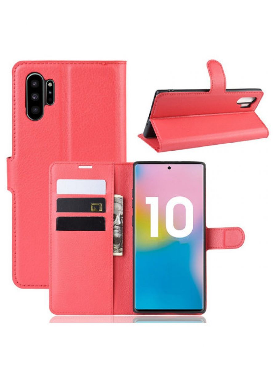 

Чехол Wallet для смартфона Samsung Galaxy Note 10+/Note 10 Plus красный