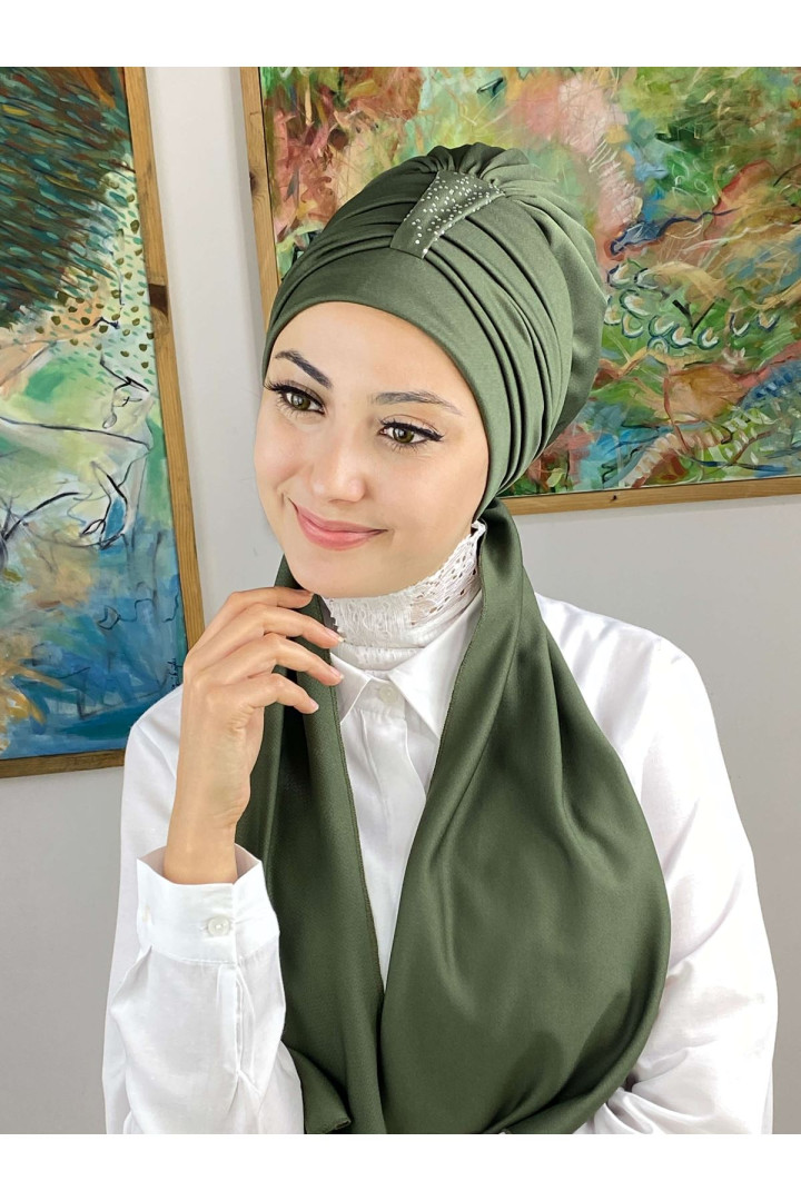 

Тюрбан женский Butik Ambar 78-NZL70522-78 зеленый, 73-NZL70522-73
