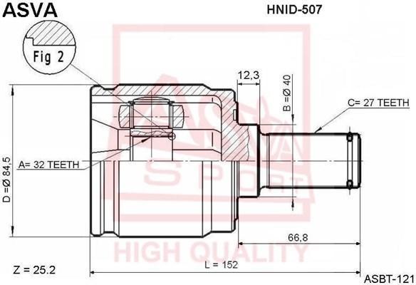 

ASVA HNID-507 ШРУС внутренний 32x40x27 ()