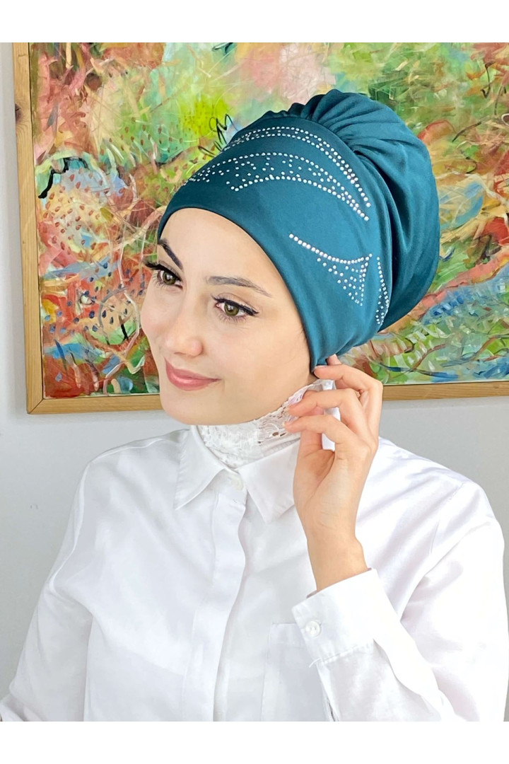 

Тюрбан женский Butik Ambar 93-NZL70522-93 бирюзовый, 93-NZL70522-93