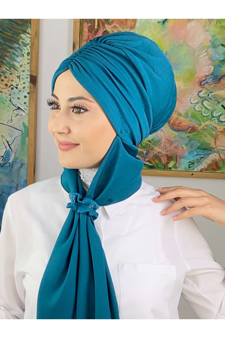 

Чалма женская Butik Ambar 35-14MAYSAP35 бирюзовая, Бирюзовый, 35-14MAYSAP35