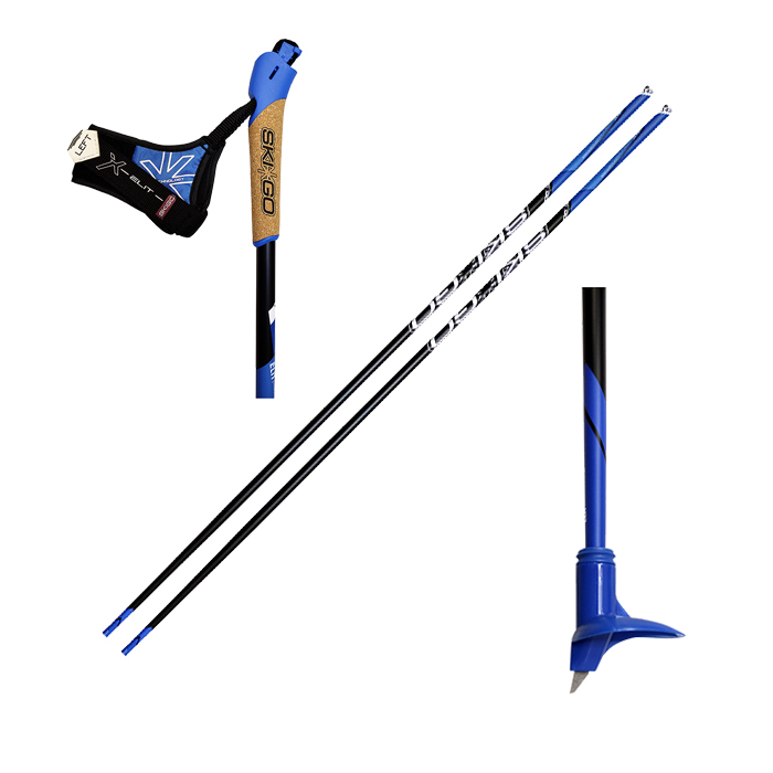 Лыжные палки SKIGO 24 Elit Карбон 100% синий 170