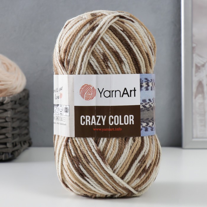 

Пряжа "Crazy color" 25% шерсть, 75% акрил 260м/100гр (110), Разноцветный, Пряжа для вязания "Crazy color"