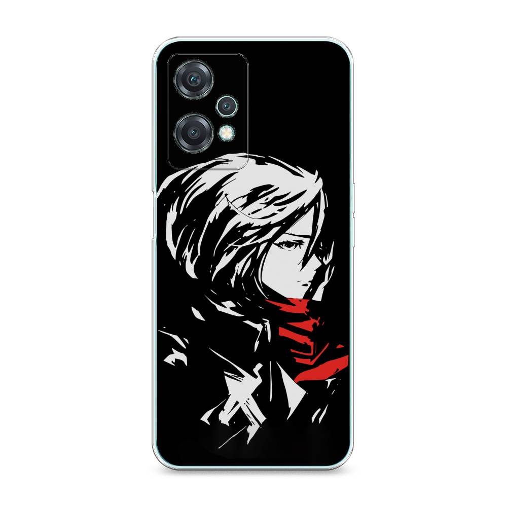 

Чехол на OnePlus Nord CE 2 Lite 5G "Микаса минимализм", Черный;серый;красный, 152850-4