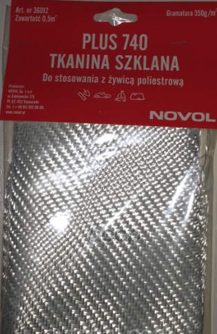 

Стеклоткань 350 гр/кв.м. 0,5 кв.м. Novol PLUS 740