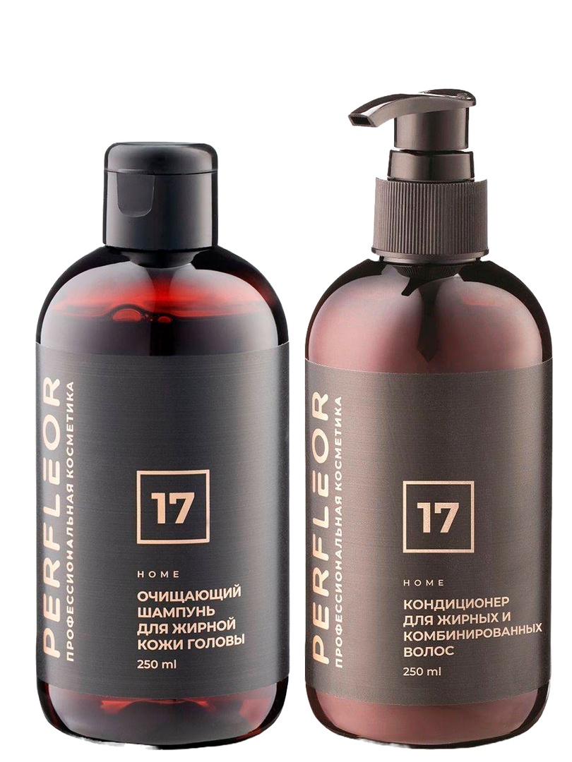 Набор для волос Perfleor Очищающий для жирной кожи головы №17 (Шампунь+Кондиционер)
