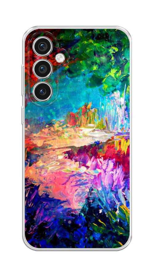 

Чехол на Samsung Galaxy S23 FE 5G "Лес-гуашь", Синий;розовый;зеленый, 2108450-1