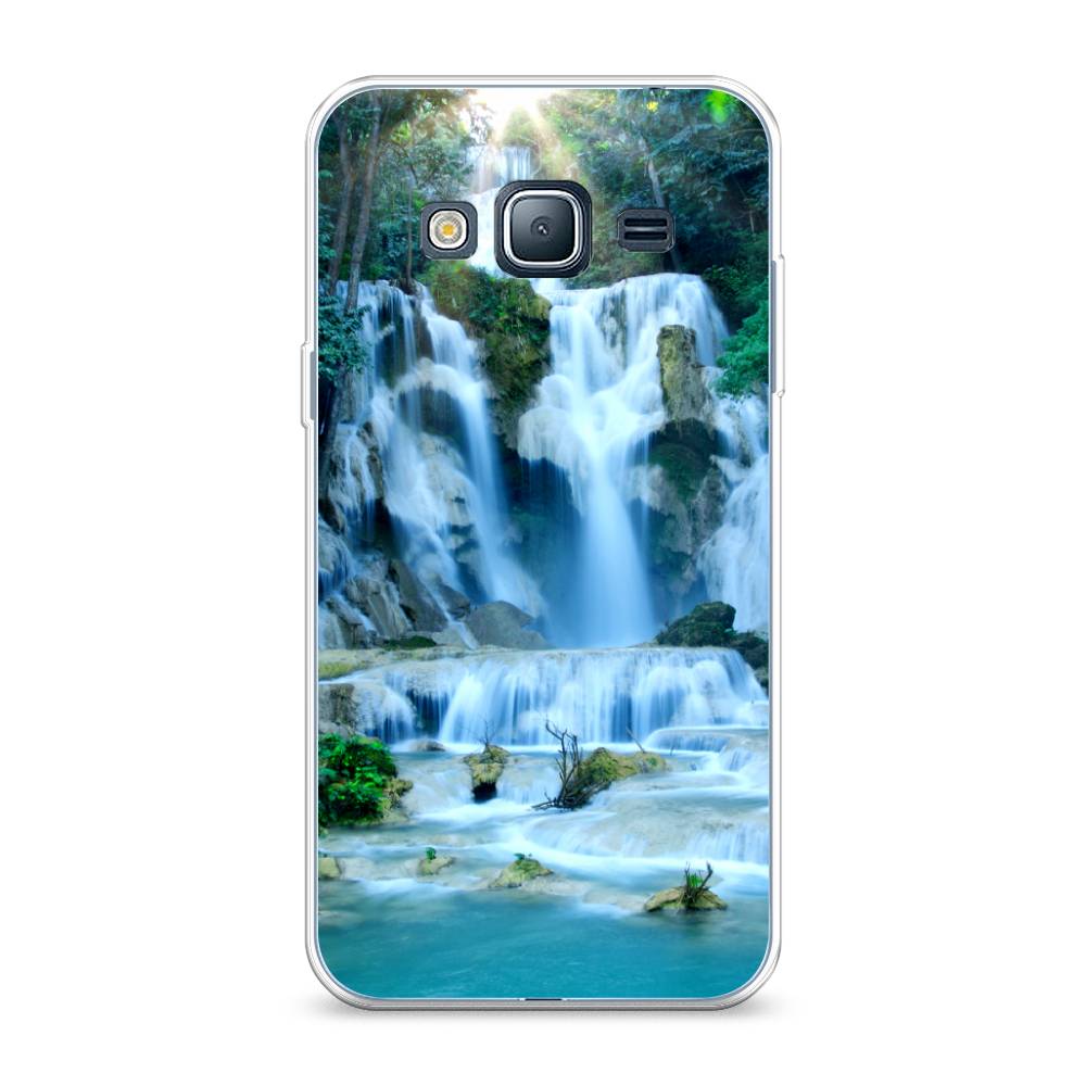 

Чехол Awog на Samsung Galaxy J3 2016 / Самсунг J3 2016 "Водопад 8", Голубой;зеленый, 22450-4