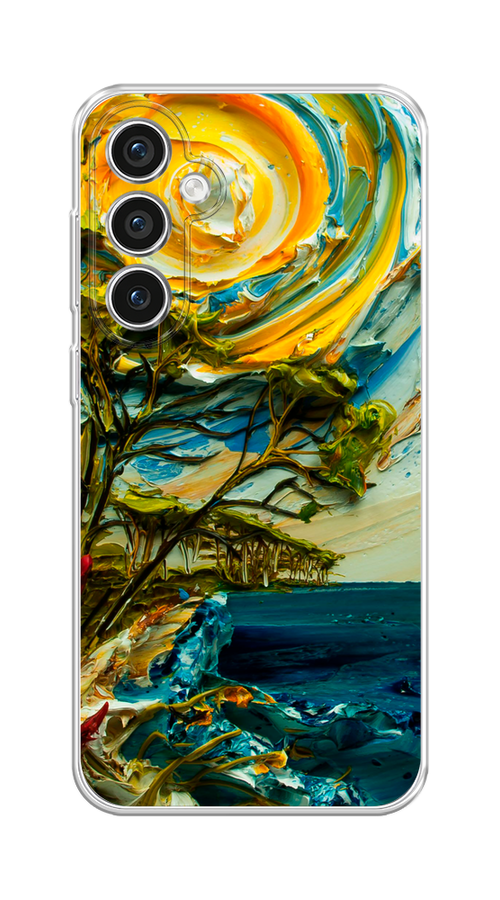 

Чехол на Samsung Galaxy S23 FE 5G "Солнце живопись", Желтый;синий, 2108450-1