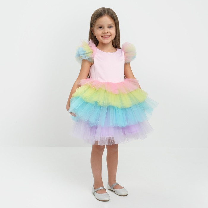 Платье детское KAFTAN П00000560, розовый, разноцветный, 110
