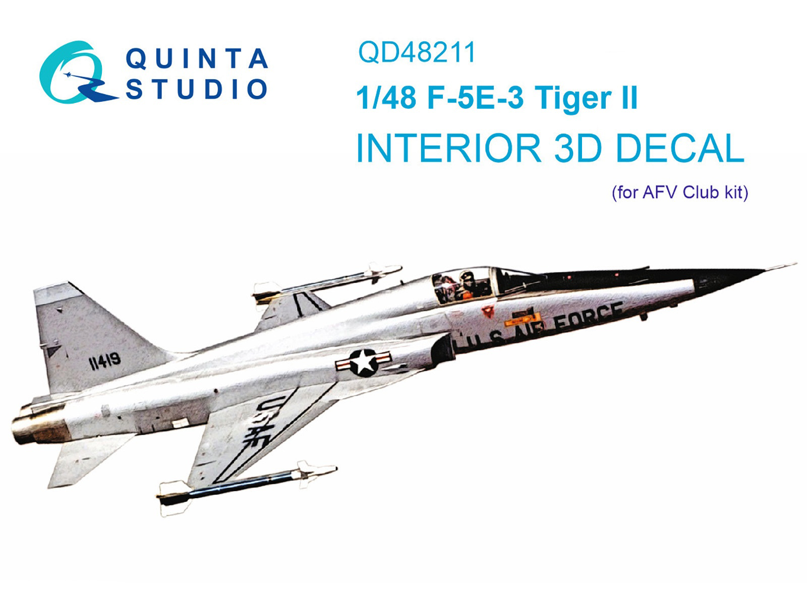 

3D Декаль интерьера Quinta Studio 1/48 кабины F-5E-3 Tiger II(AFV Club)QD48211, Цветной