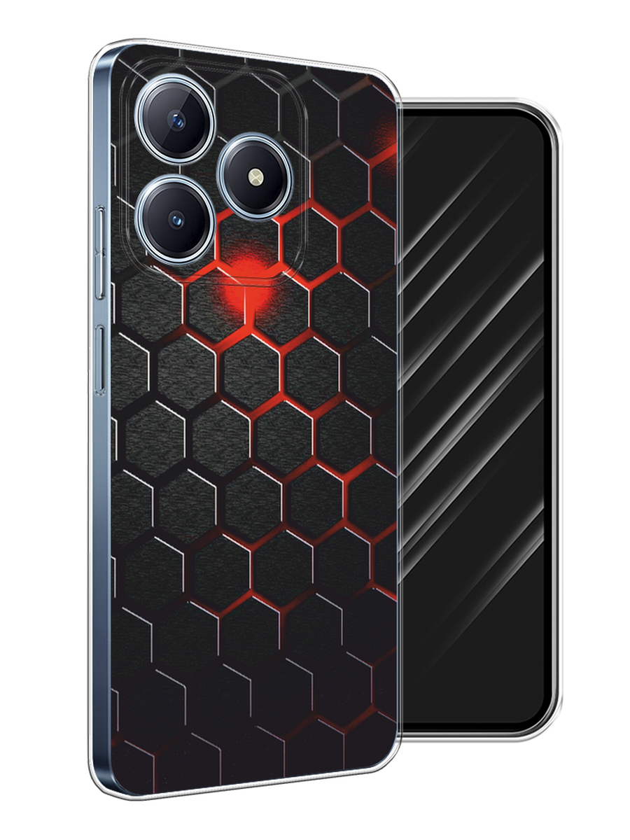

Чехол Awog на Realme C63 "Фон соты красные", Красный;черный, 2517350-1