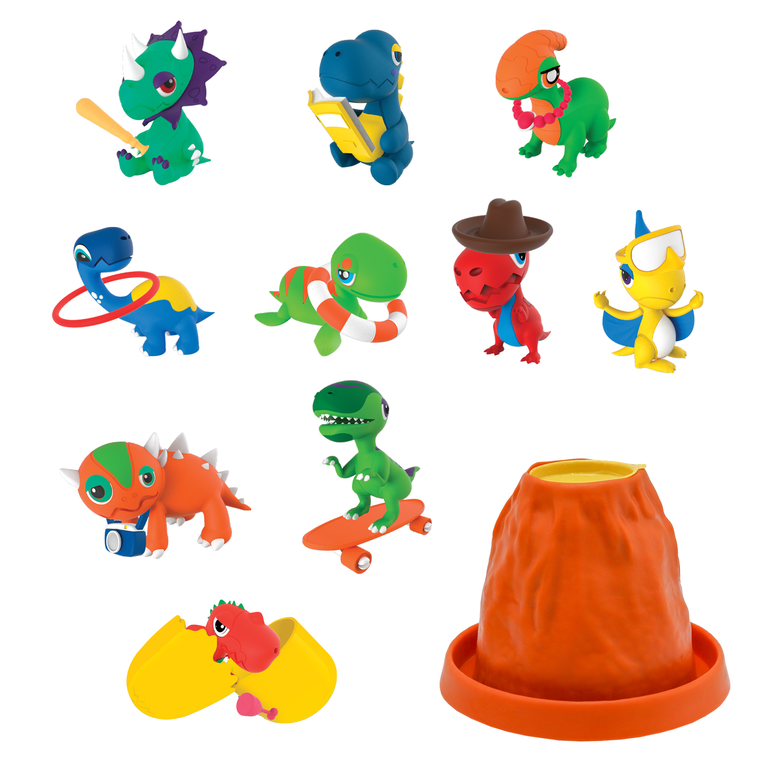 Коллекционная фигурка Crazy Dino-сюрприз динозавра в вулкане Volcano, 10 героев, CD04 набор парфюма 30 мл crazy dream box 3 шт