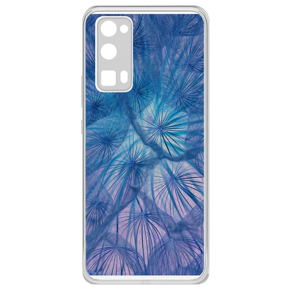 фото Чехол-накладка krutoff clear case синий одуванчик для honor 30 pro+/30 pro