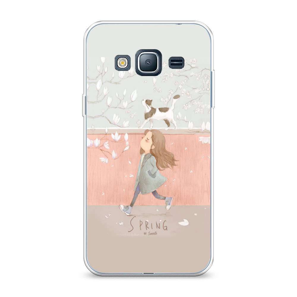 

Чехол Awog на Samsung Galaxy J3 2016 / Самсунг J3 2016 "Девочка-весна", Серый, 22450-7
