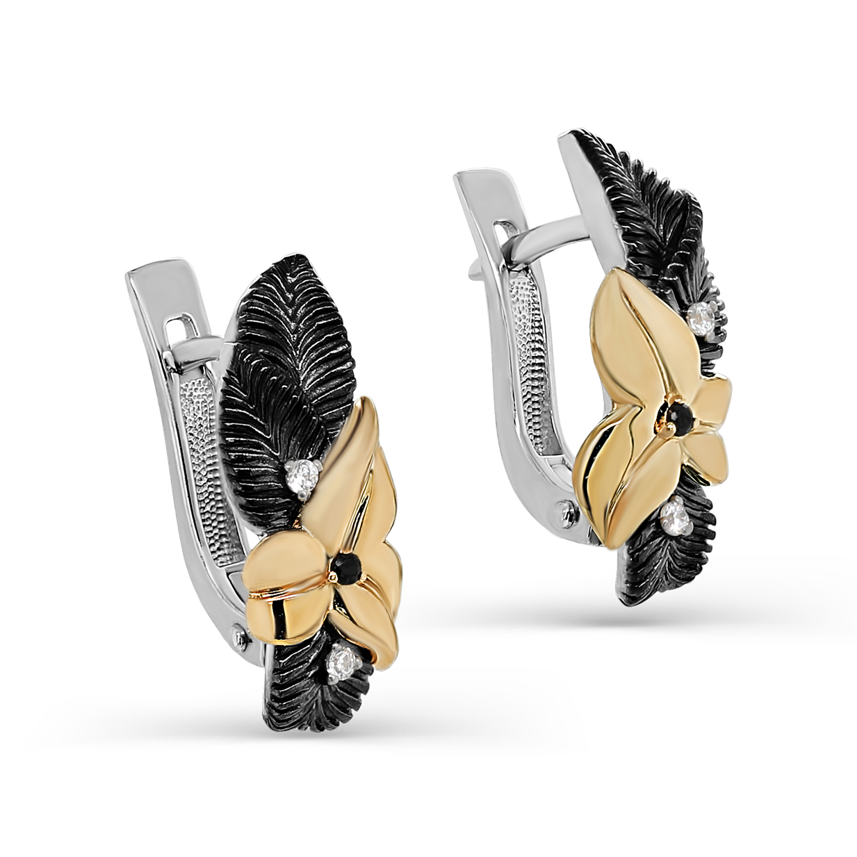 

Серьги из серебра с фианитом Kabarovsky 12-279-0101, 12-279-0101