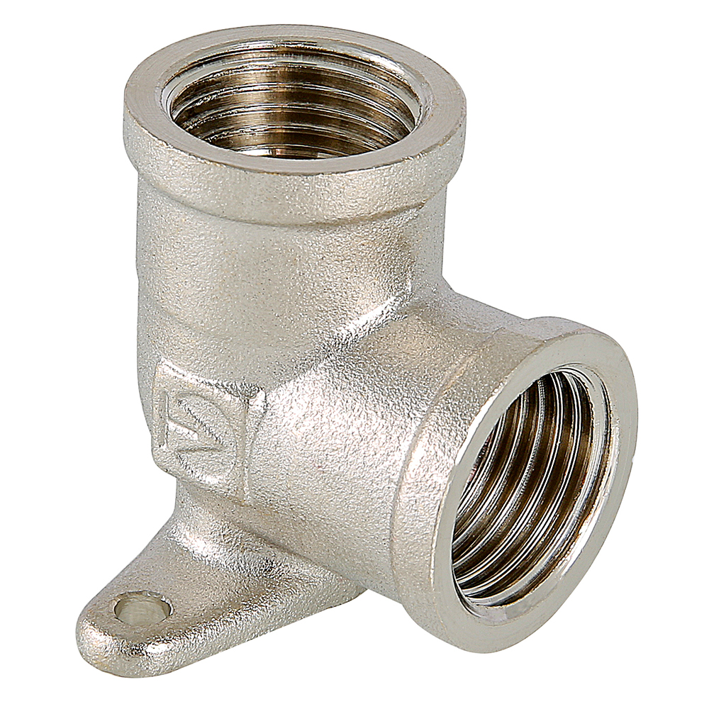 

Уголок VALTEC 1/2" ВР с креплением латунь никель, Серый