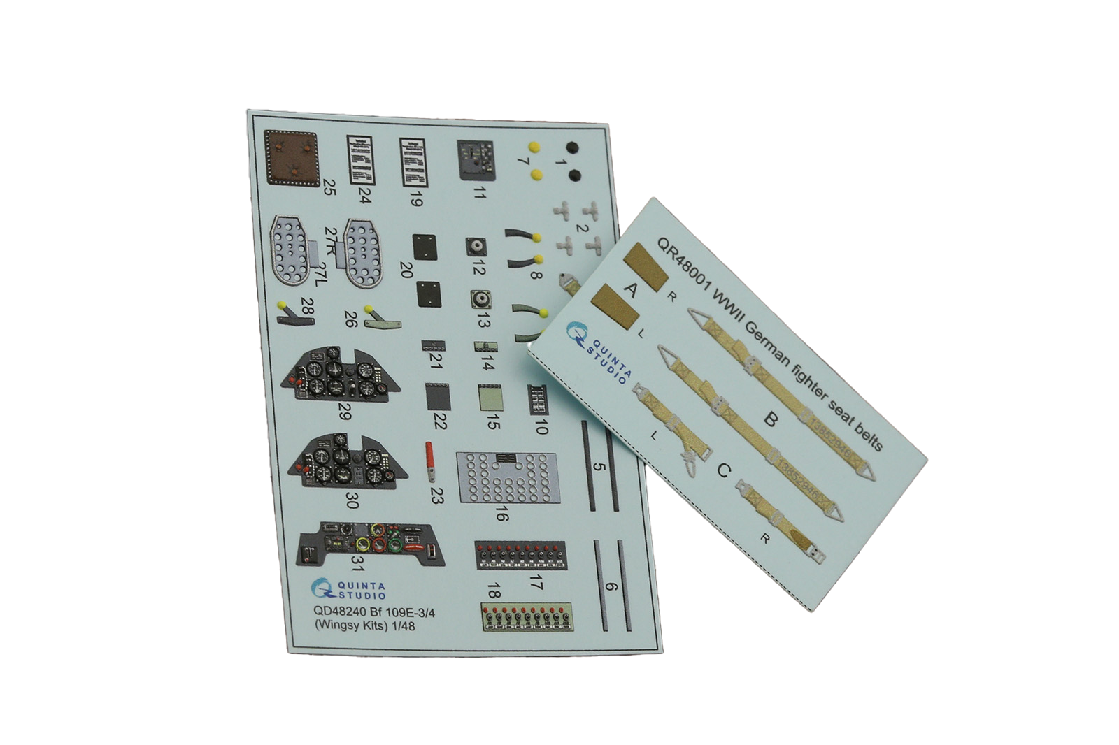 

3D Декаль интерьера Quinta Studio 1/48 кабины Bf 109E-3/4(Wingsy kits)QD48240, Цветной
