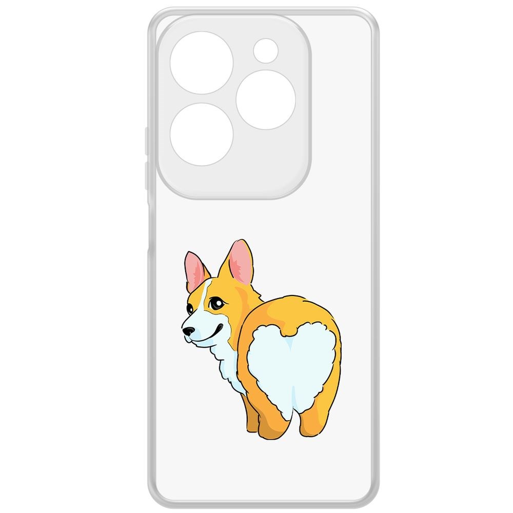 

Чехол-накладка Krutoff Clear Case Рисованный корги вид 2 для INFINIX Hot 40 Pro, Прозрачный