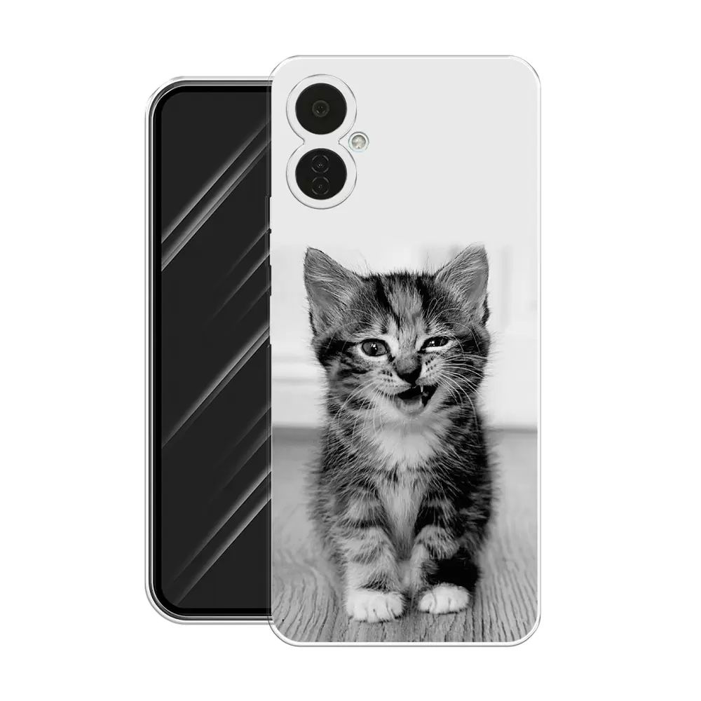 

Чехол Awog на Tecno Camon 19 Neo "Подмигивающий котенок", Черный;серый, 302350-1