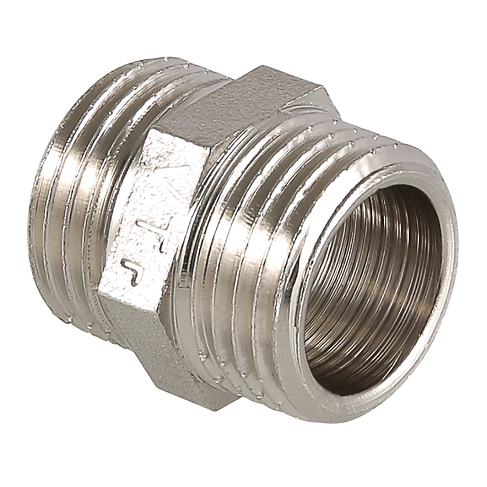 

Ниппель VALTEC 1" НР-НР латунь никель, Серый