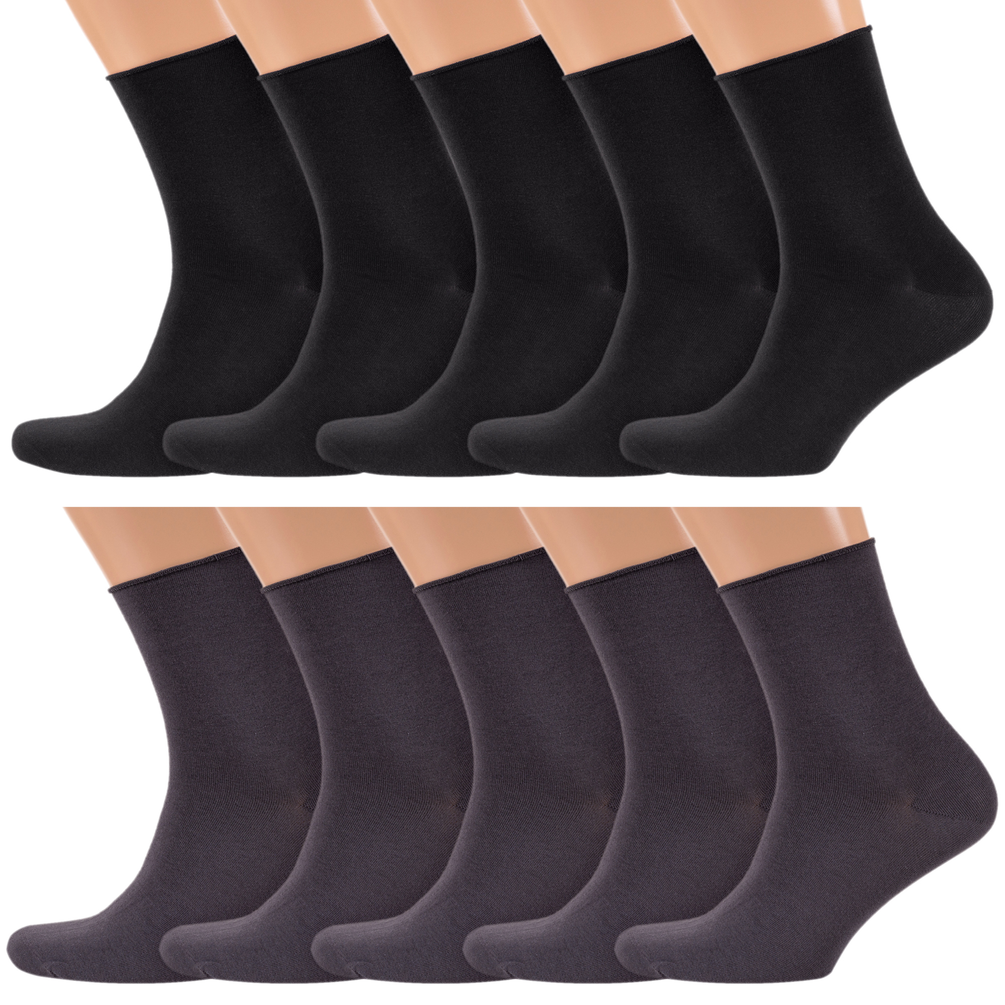 

Комплект носков мужских Rusocks 10-М3-13034 черных; серых 27-29, Черный;серый, 10-М3-13034