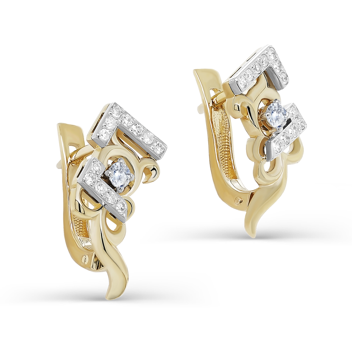 

Серьги из желтого золота с бриллиантом Kabarovsky 12-21325-1000, 12-21325-1000