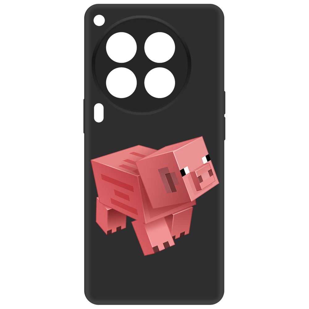 Чехол-накладка Krutoff Soft Case Minecraft-Свинка для TECNO Camon 30 Premier 5G черный