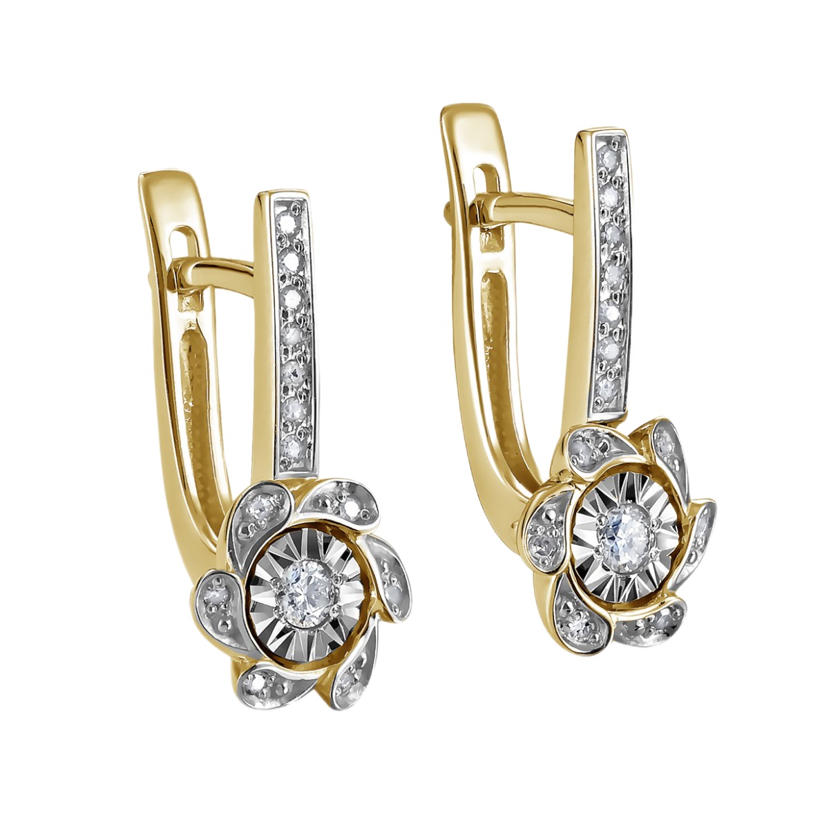 

Серьги из желтого золота с бриллиантом Kabarovsky 12-21286-1000, 12-21286-1000