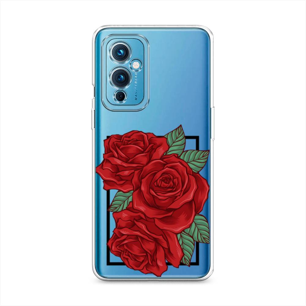 

Чехол на OnePlus 9 LE2110 "Три алые розы", Красный, 152750-2