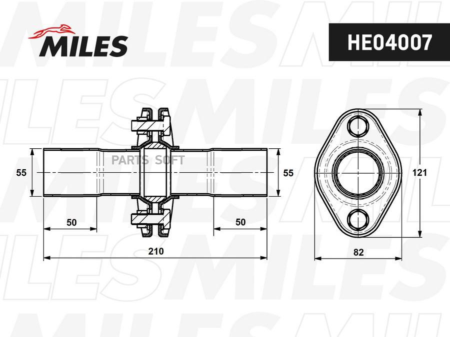 

MILES HE04007 Рем. соед. глушителя алюм. JF-55