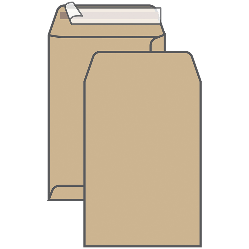 Пакет почтовый В4, UltraPac, 250*353мм, коричневый крафт, отр. лента, 90г/м2, 50 шт