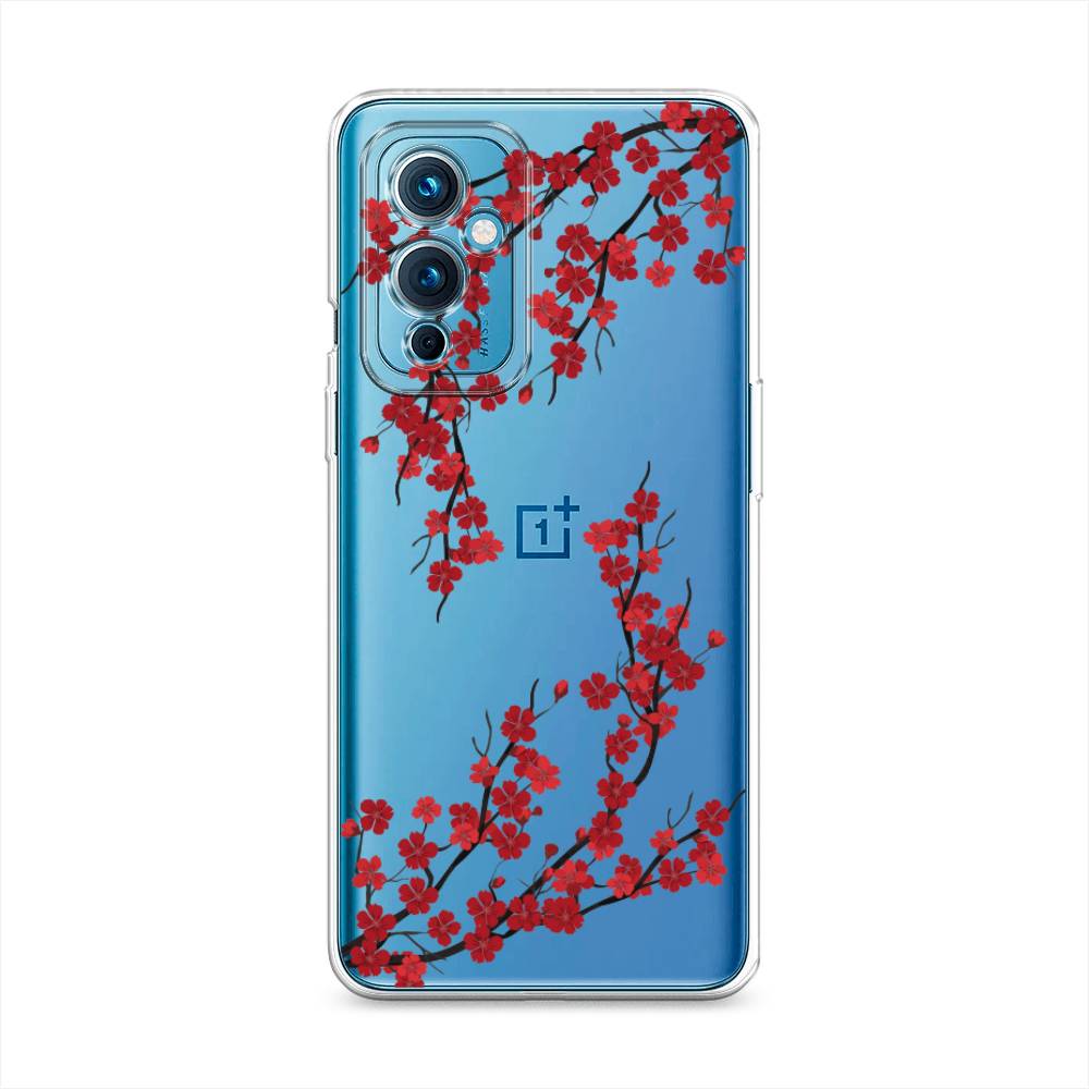 

Чехол на OnePlus 9 LE2110 "Красная сакура", Красный;черный, 152750-2