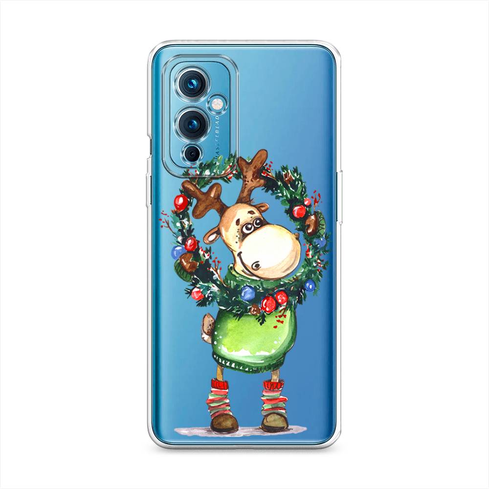 

Чехол на OnePlus 9 LE2110 "Олень с новогодним венком", 152750-4