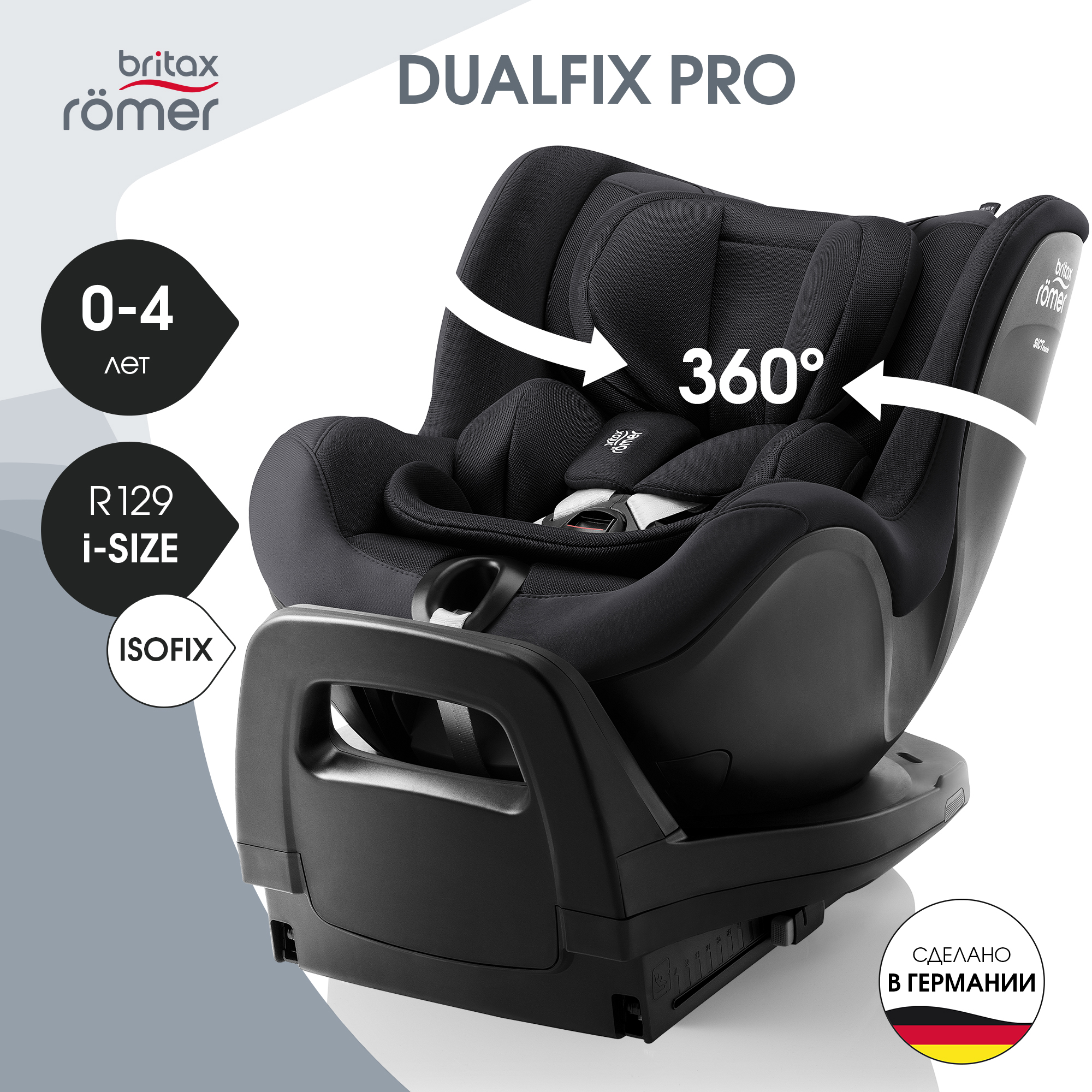 Автокресло детское Britax Roemer DUALFIX PRO Style Carbon Black с рождения до 4 лет