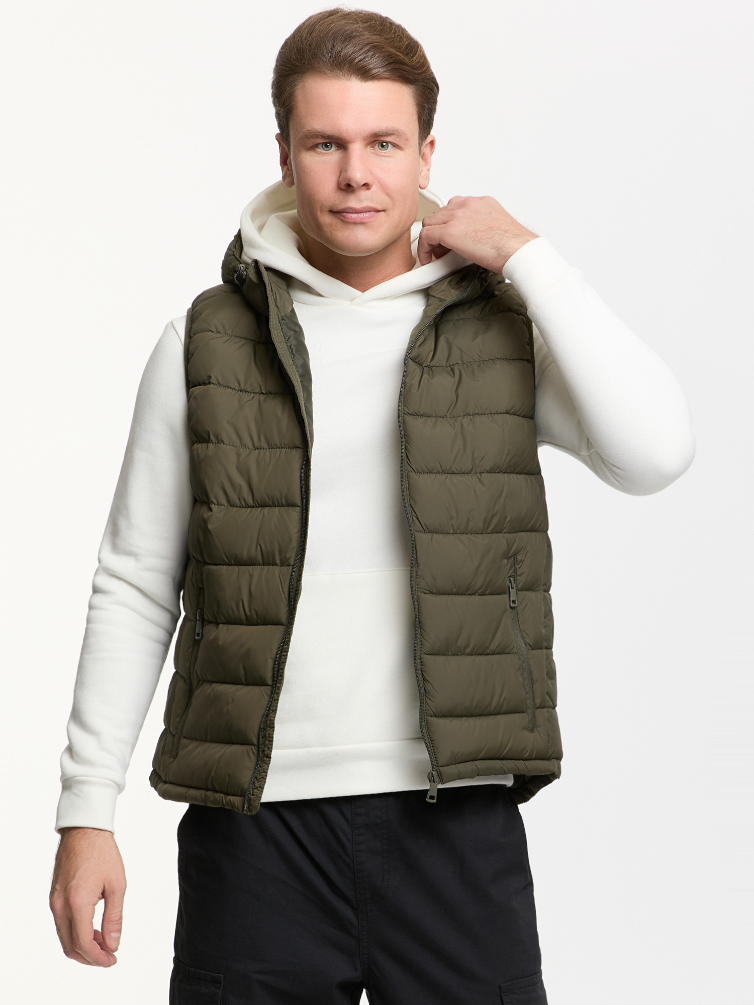 

Утепленный жилет мужской oodji 1B812001M хаки L, 1B812001M