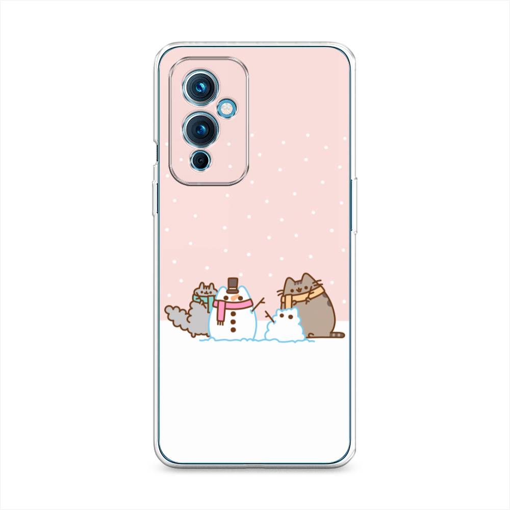 

Чехол на OnePlus 9 LE2110 "Котики в снегу", Розовый;белый;серый, 152750-5
