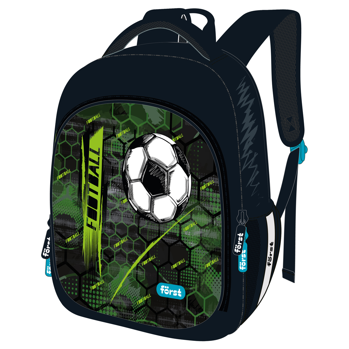 

Ранец Forst F-Light Football team 2 отделения FT-RY-062406 36х27х15см, Черный, Football team
