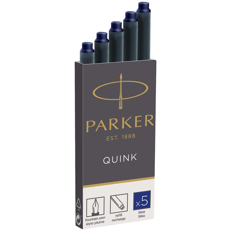 

Картриджи чернильные Parker Cartridge Quink синие, 5шт., блистер