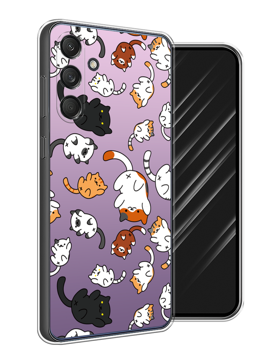 

Чехол Awog на Samsung Galaxy M55 "Котопад", Фиолетовый;белый, 2109650-1